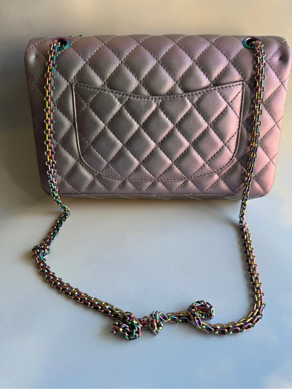 Chanel Iridescent Lilac Purple Lambskin Reissue 2.55 226 Rainbow Hardware